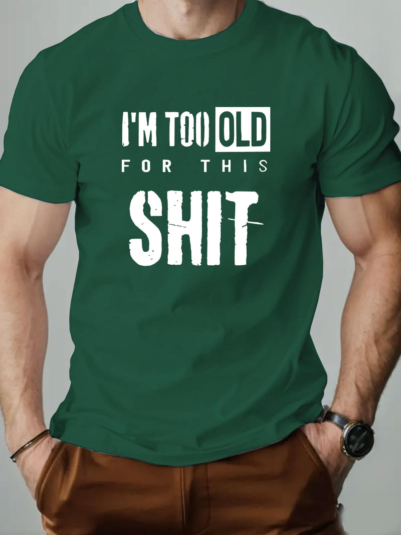 Men's SHIT Graphic Summer Casual Crew Neck Short Sleeve T-Shirt.