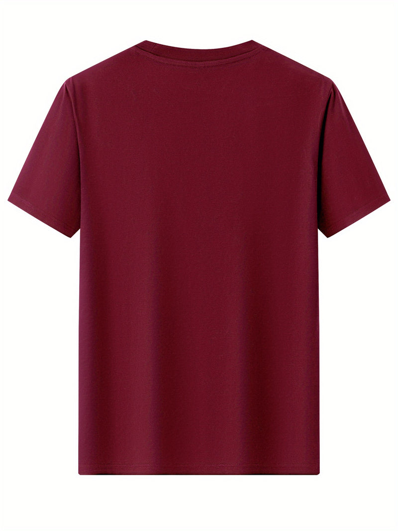 Men's Cotton T-Shirt, Summer Crew Neck Tee.