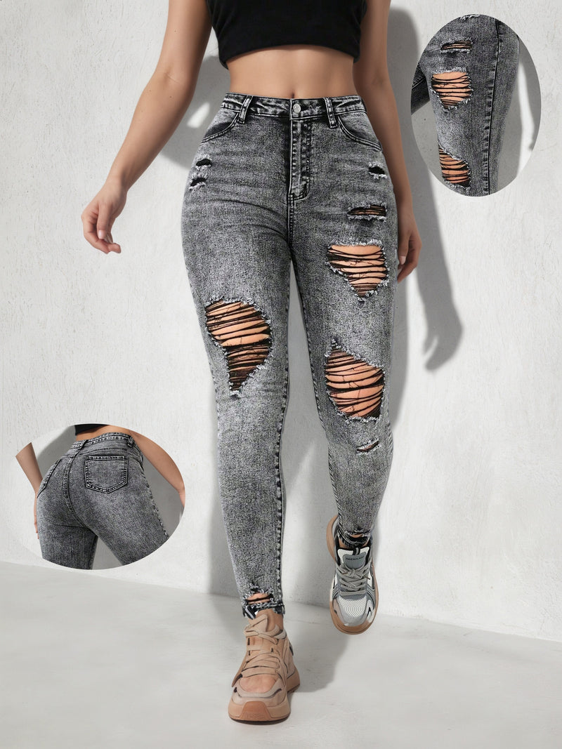 Women's Skinny Jeans - Stretchy Non-Belted Pants.