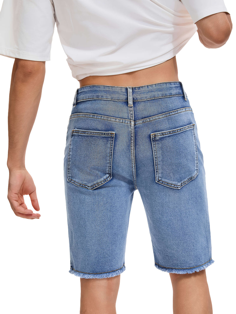 Men'S Summer Denim Shorts Combine a Trendy Fit with a Soft Texture.