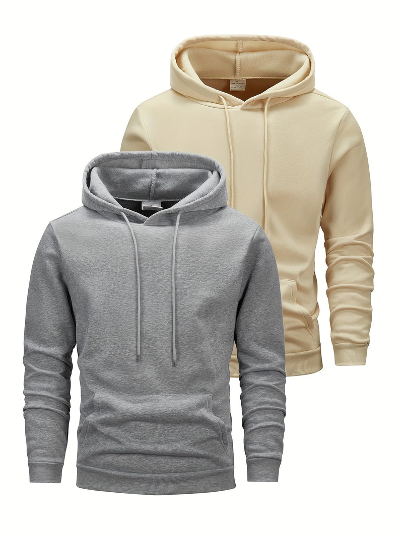 2pcs Men's Hooded Long-Sleeve Sweatshirt.