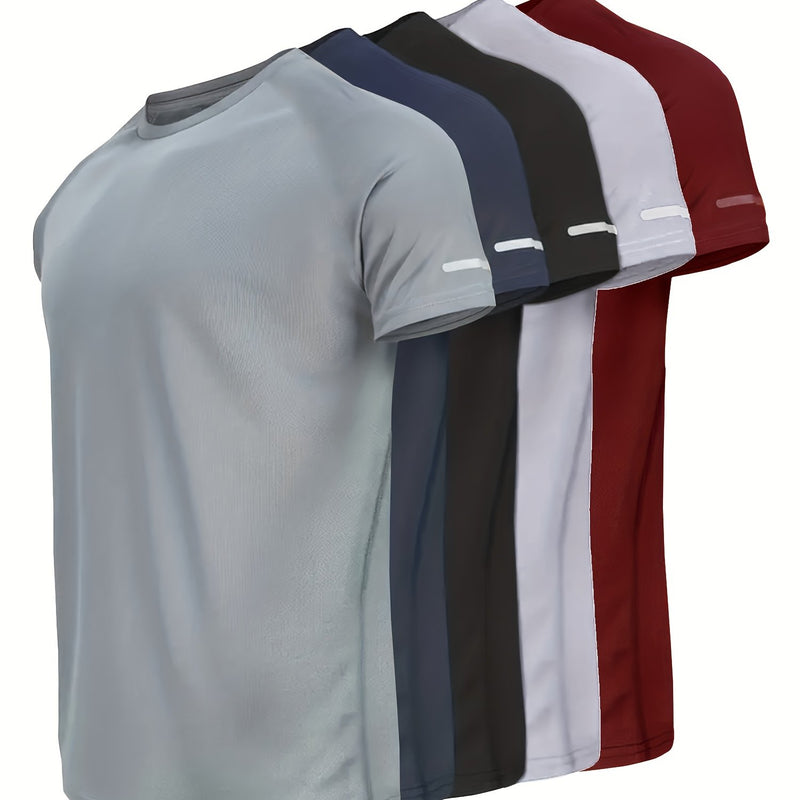 5pcs Men's Quick-Dry Sports T-Shirts.