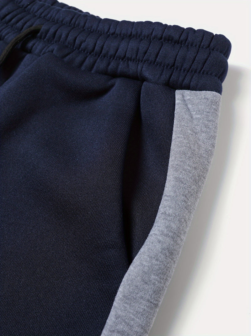 Men's Autumn And Winter Zip-Up Long Sleeve Sweatshirt And Long Pants Set.