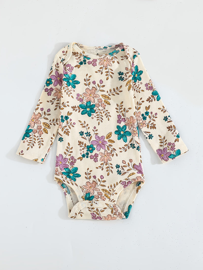 Children's Cartoon Animal Versatile Long-Sleeve Romper 5pcs Set.