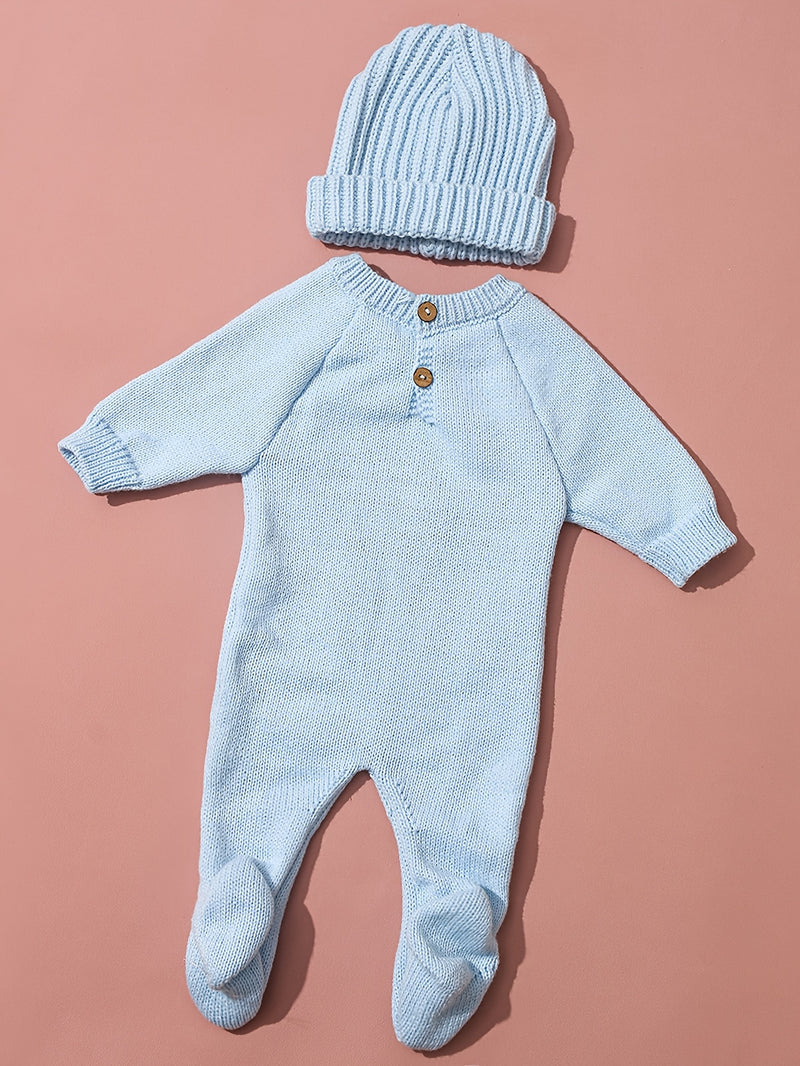 2pcs Newborn Photography Outfit, Infant Onesie Sweater with Hat Set.