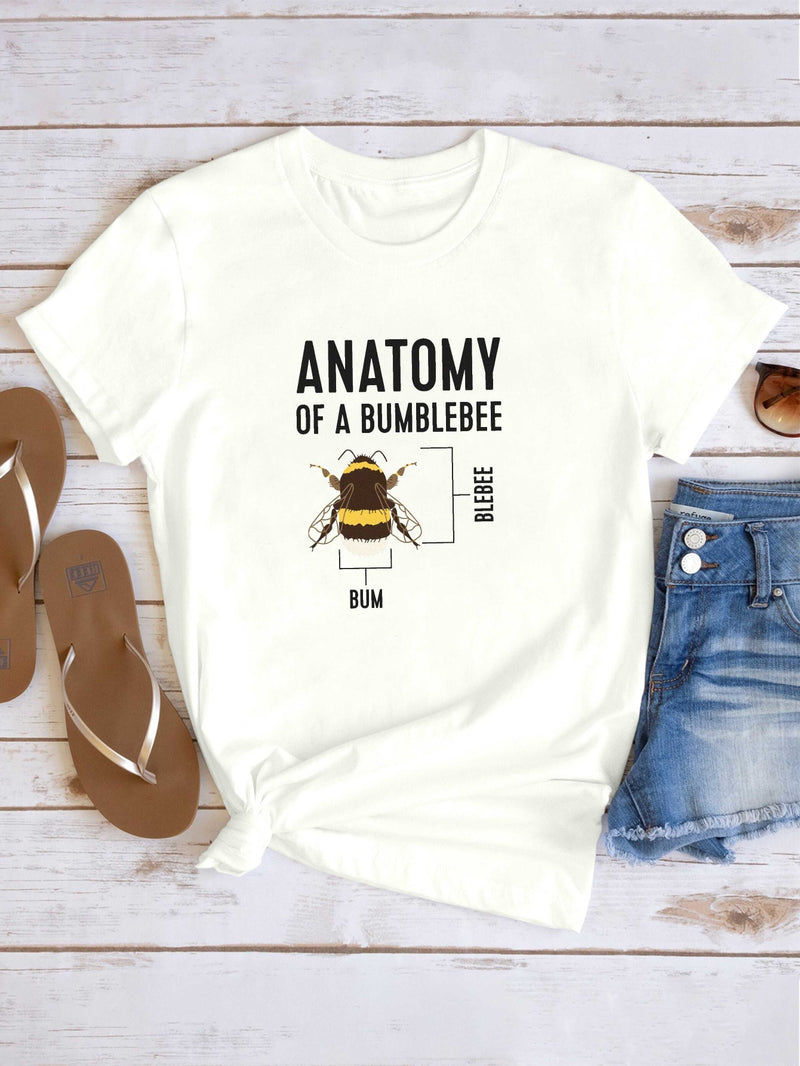 Women's Pure Bumblebee Anatomy Print T-Shirt.