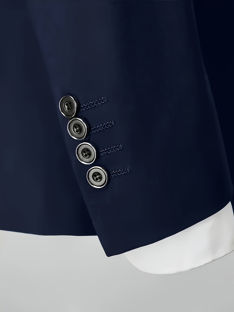 Three-Piece Suit, Business Formal Wear Set, Suit + Trousers + Vest.