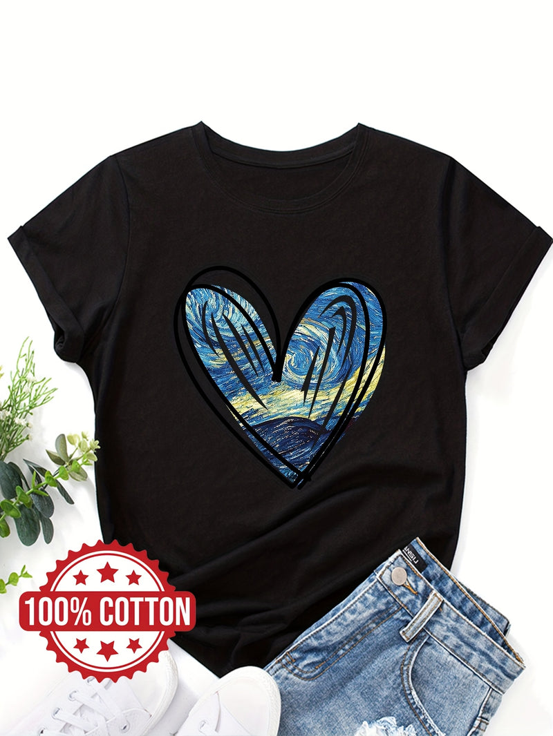 Women's "Starry Sky Love" Graphic T-Shirt.