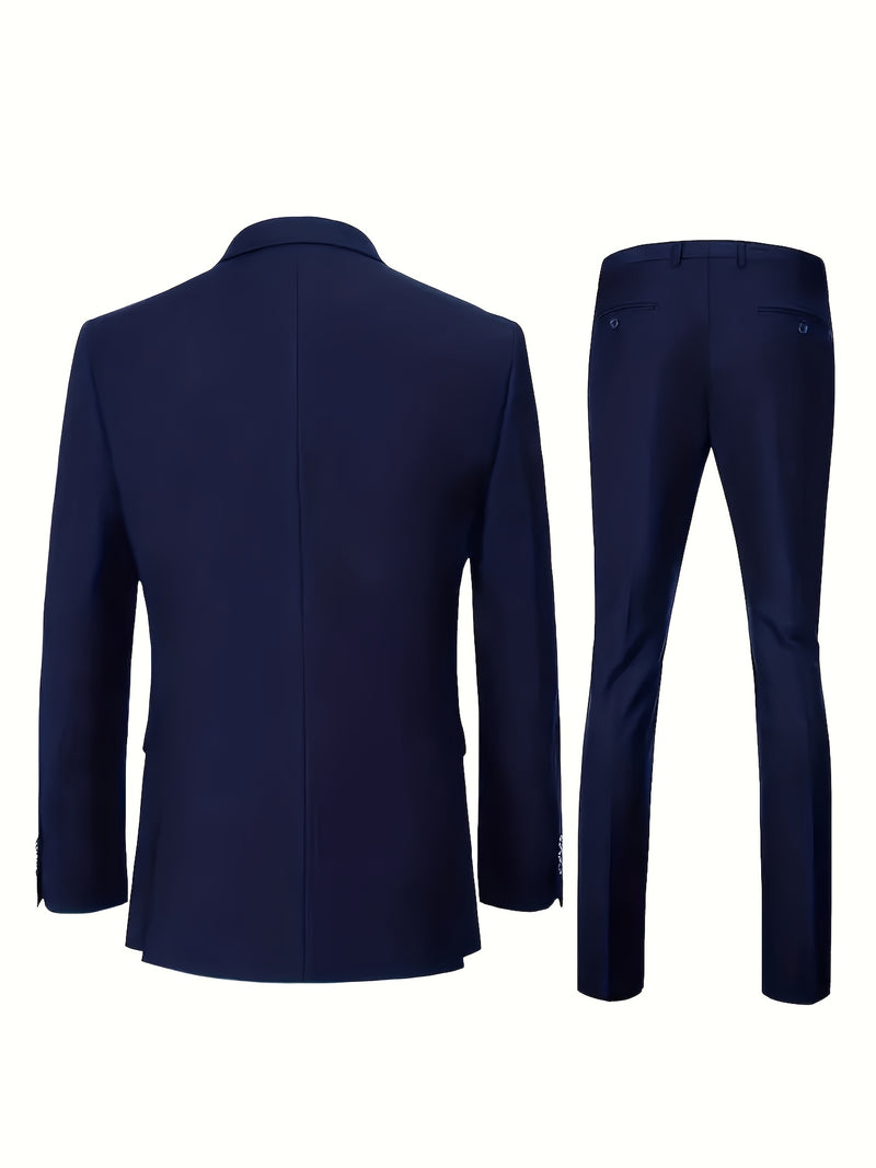 Men's 2pcs Suit, Including a Blazer And Trousers.