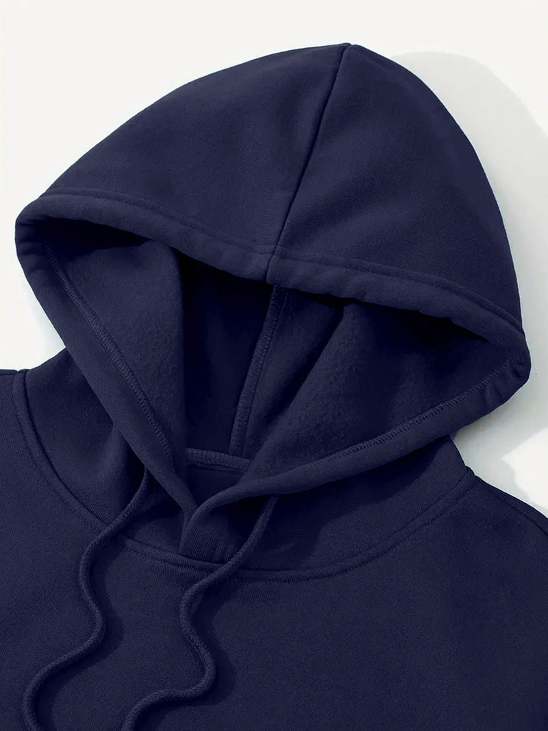 Men's Fashion Slogan Hoodie Four-Piece Set with Drawstring Elastic.