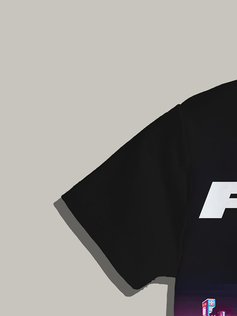 Men’s Printed Outdoor Sports Casual Short-Sleeve T-shirt.