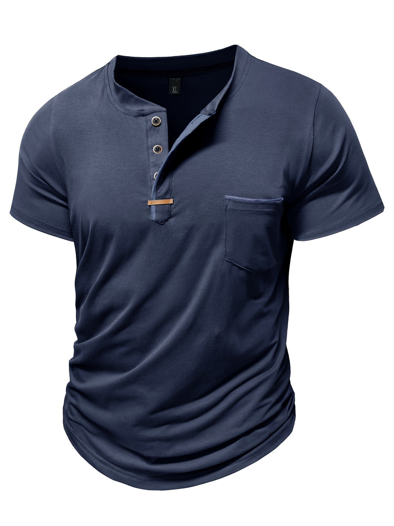 Men's Crewneck Short-sleeve T-shirt, Casual Summer Vacation.