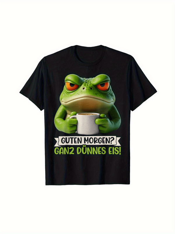 Men’s Funny "Good Morning" Thin Ice Frog T-Shirt.