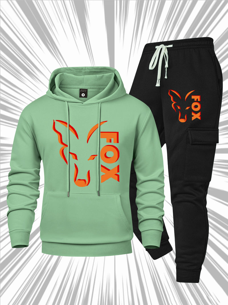 Men's Casual 2pcs Set, Fashion Long Sleeve Streetwear Hoodie.