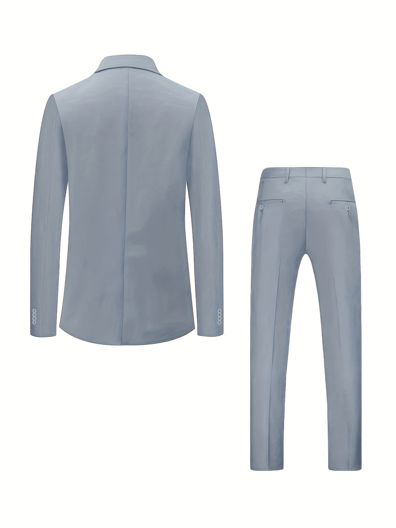 A Men'S Two-Piece Suit Featuring a Easy And Stylish Design.