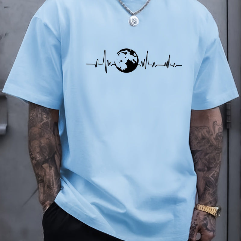 Plus Size Men’s Summer Short-Sleeve Graphic Print T-Shirt.