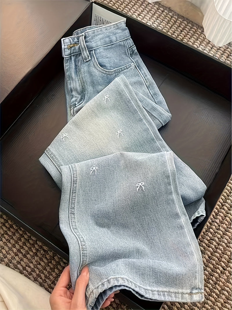 Light Blue Wide-Leg Jeans for Women.