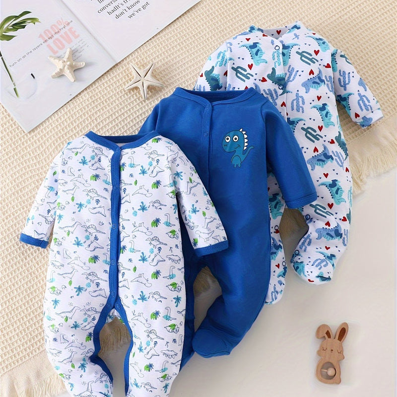 Baby Onesies for Boys, Pure Footed Bodysuits for Autumn And Winter.