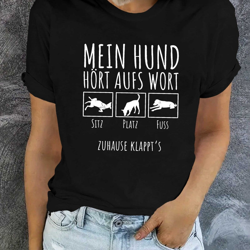 Women's German Dog Graphic T-Shirt.