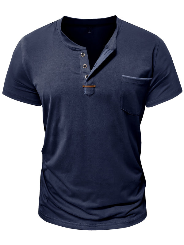 Men's Crewneck Short-sleeve T-shirt, Casual Summer Vacation.