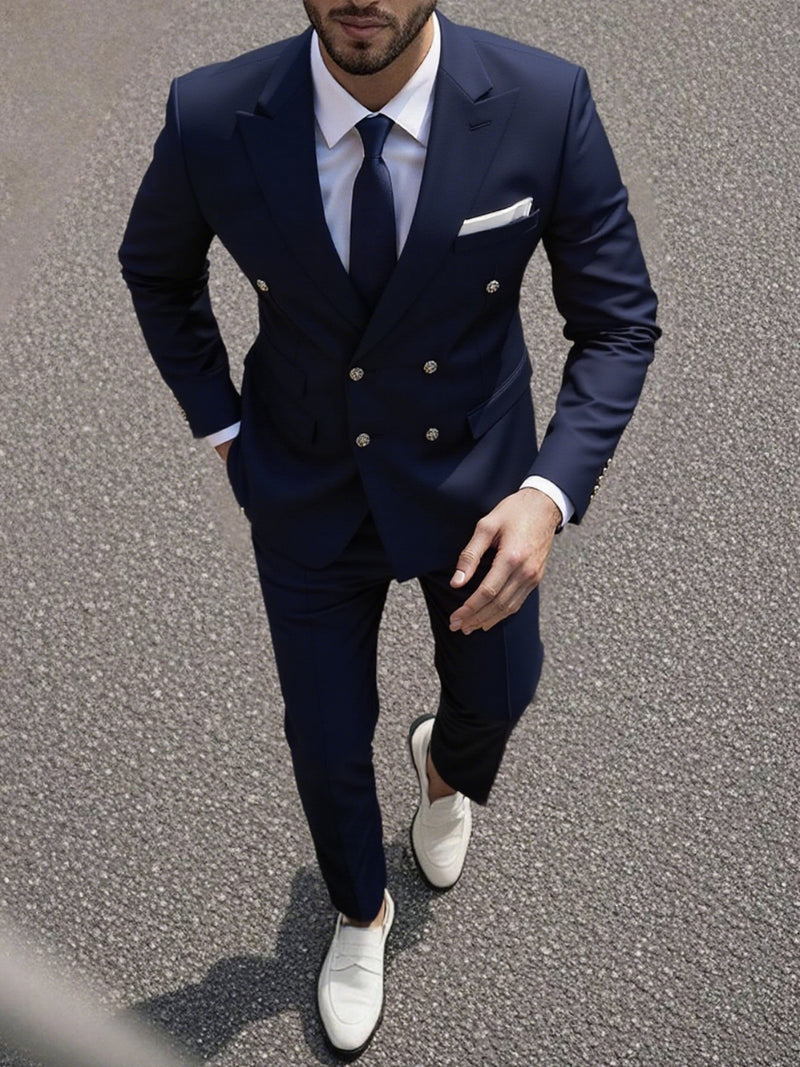 Set of 2 Men'S Tailored Suit Jacket & Dress Trousers with Pockets.