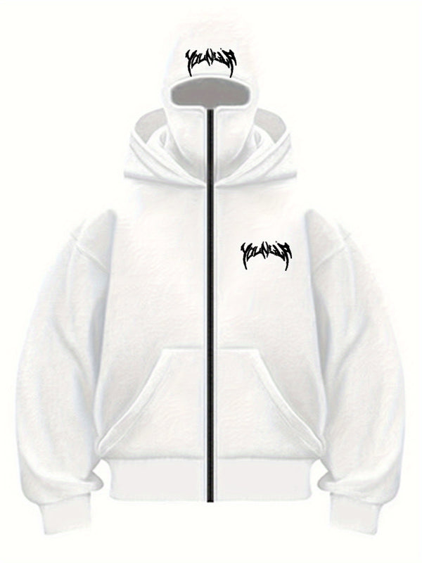 Men’s Unisex Stylish Trendy Double-Hooded Zip-Up Sweatshirt.