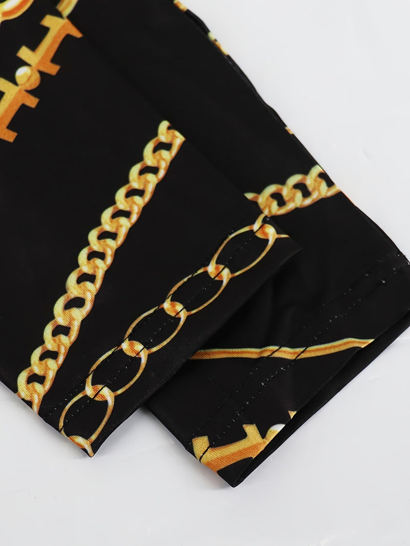 Women’s Long-Sleeve Printed Jacket Cape Leggings Two-Piece Set.