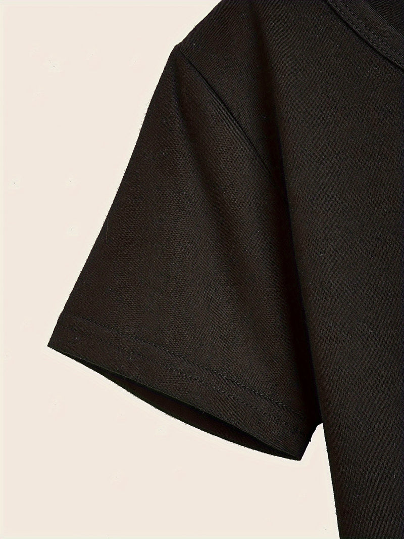 OMA's GIRL Print Tee Girls' Casual & Trendy Crew Neck Short Sleeve.