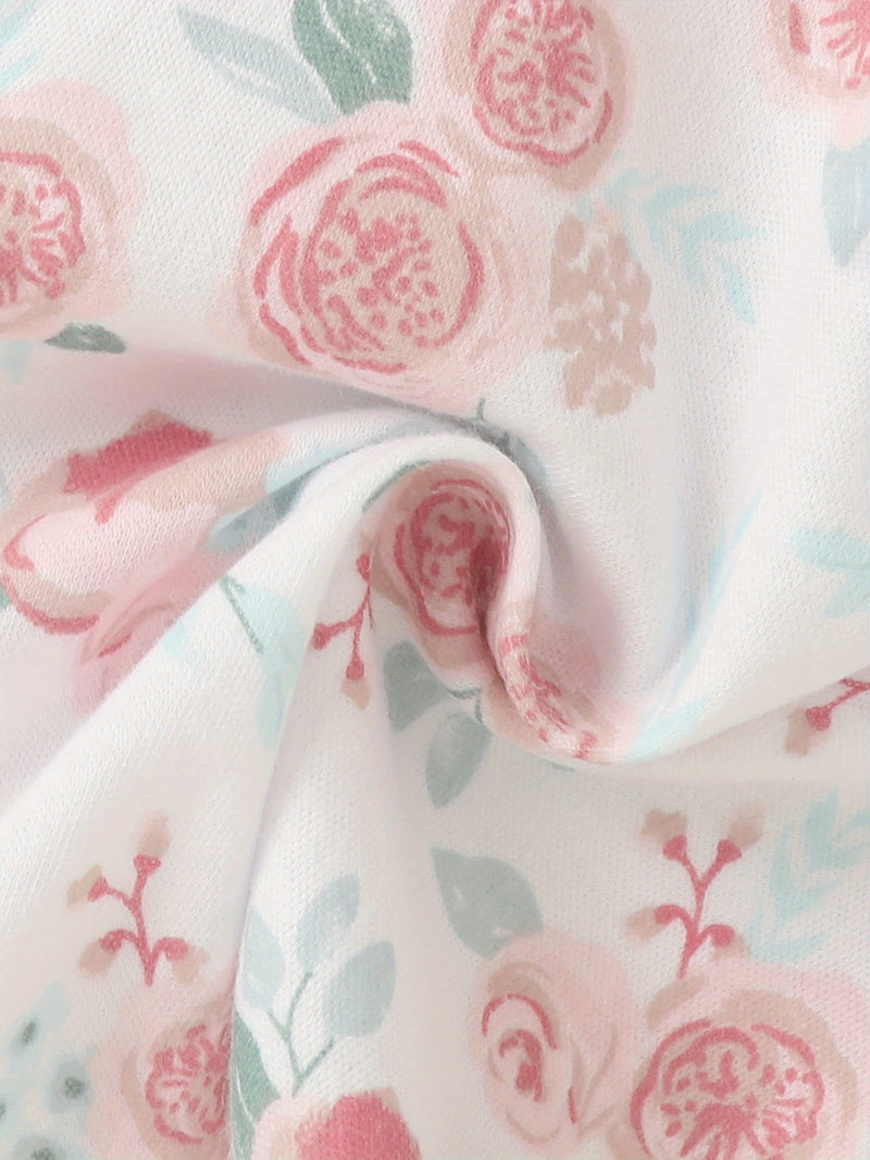 10pcs Newborn Baby Girl Romper with Letter Embroidery.