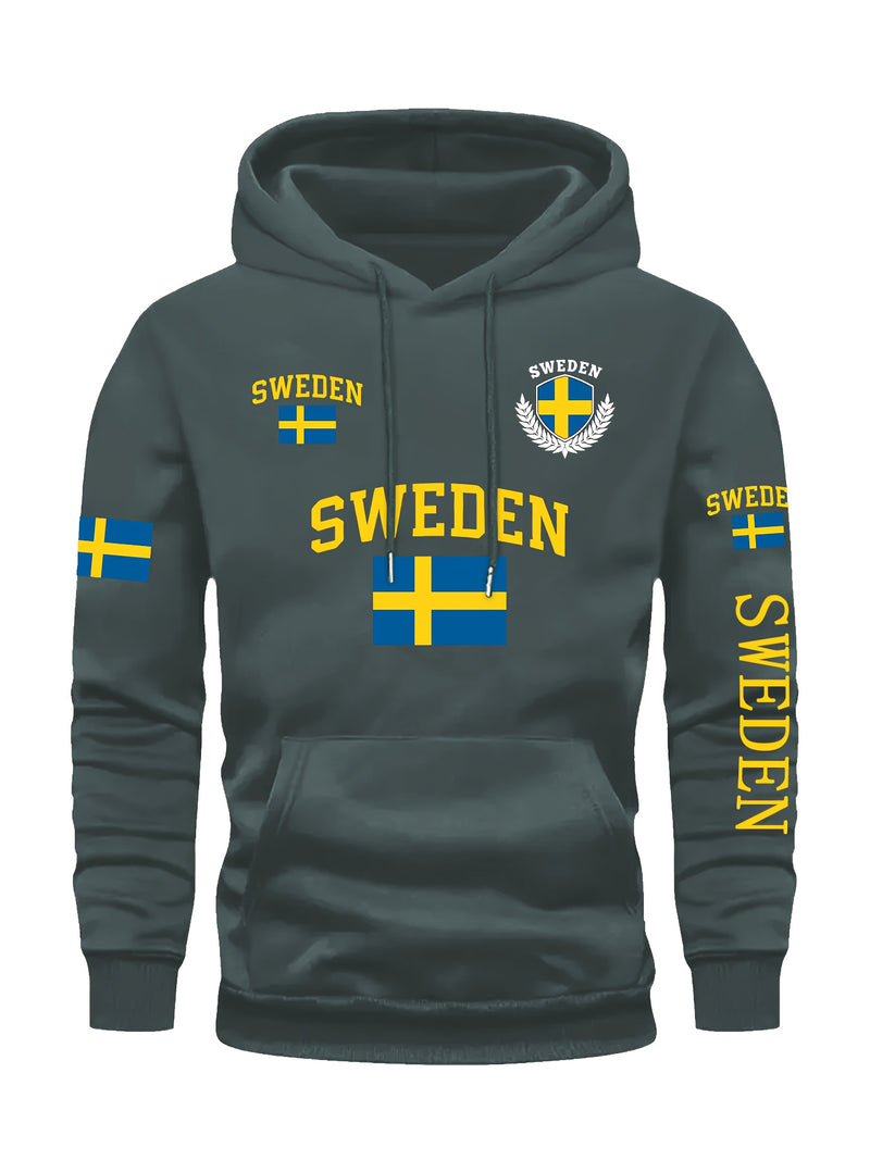 This Is Where I Live" Swedish Flag Emblem Fashion. Multi-Pattern Print.