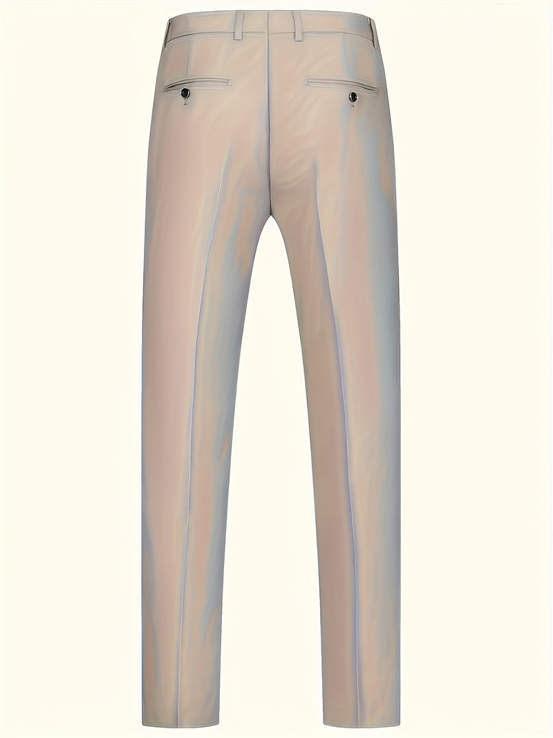 Men's 3pcs Suit with Notch Lapel, Business Formal Set, Includes Jacket.