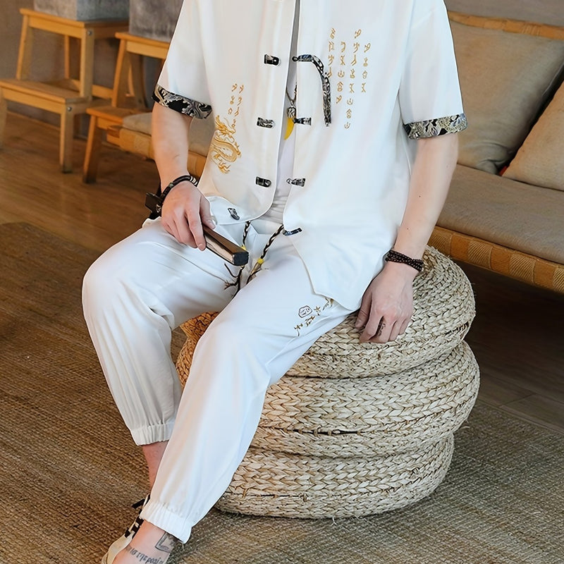 Summer New Chinese Style Hanfu Set for Men.