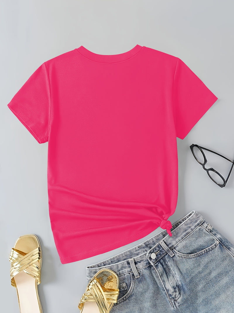 Women's Round Neck Short T-Shirt.