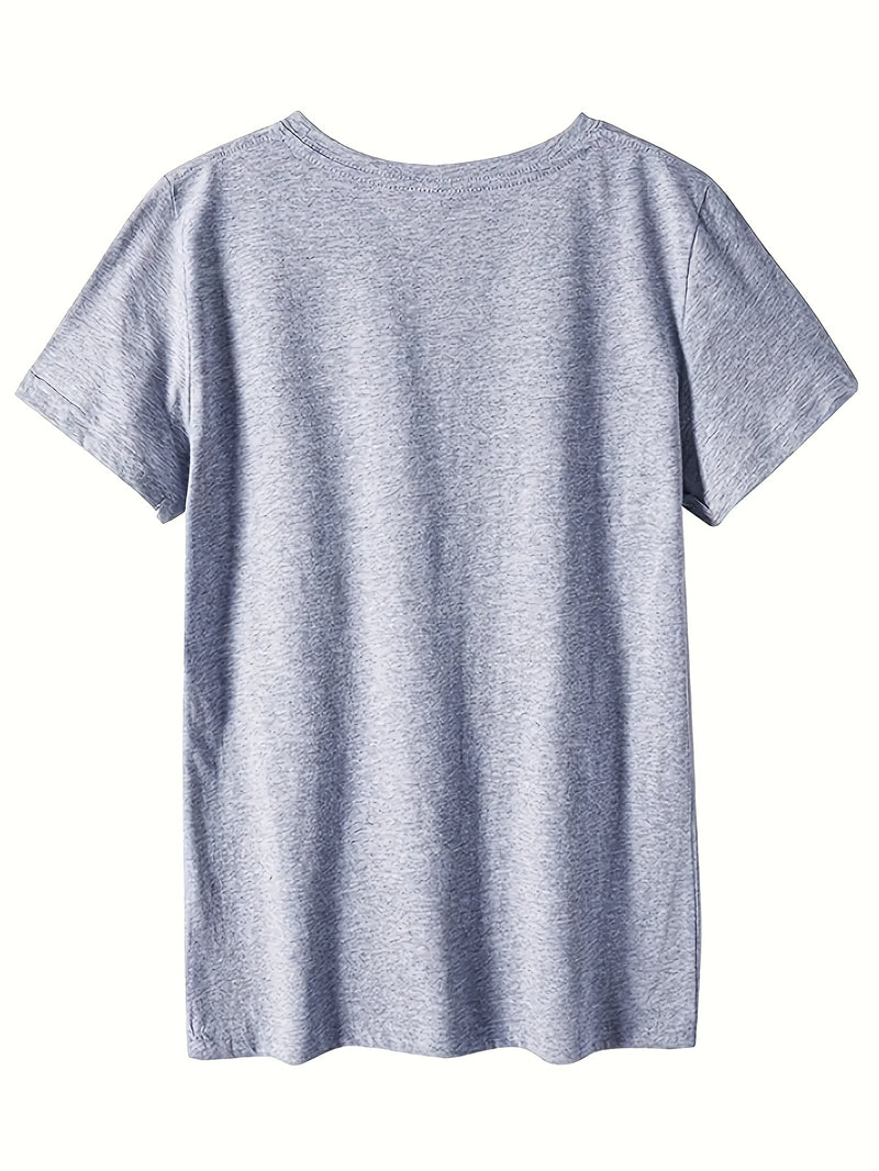 Women's "Leopard-print Heart" Graphic Print T-Shirt.