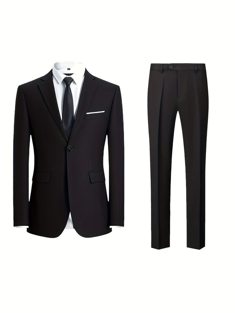 Men's 3pcs Suit Set: Jacket + Vest + Pants, Business Casual.
