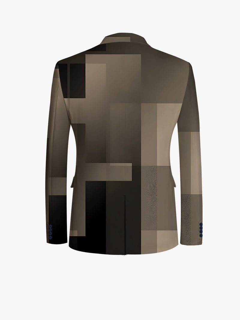 Men'S Suit Set with Digital Print, Featuring a Stylish Blazer And Trousers.