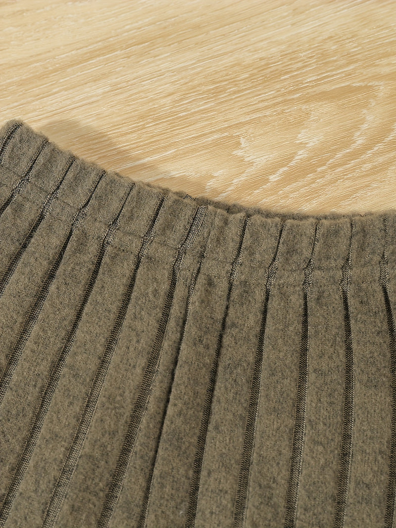 3 Sets Boys Pantsuits: Ribbed Round Neck Contrast Pullover.