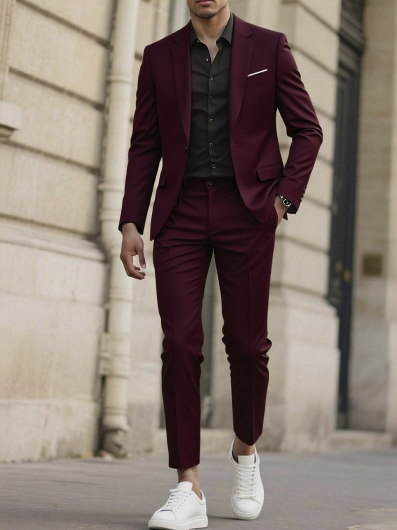 Set of 2 Men'S Tailored Black Suit - Long Sleeve.