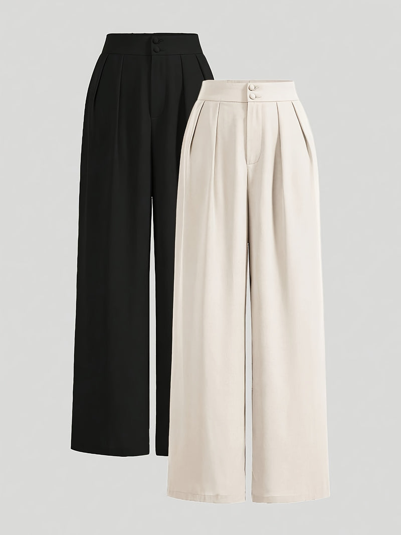 High-Waisted Wide-Leg Pants Two-Piece Set for Women.