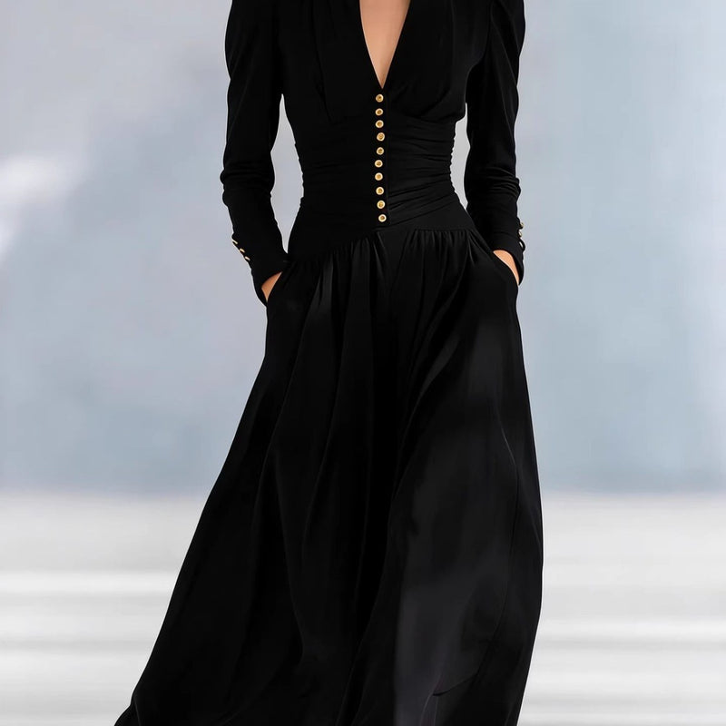 Women’s European and American Elegant Cinched Waist Dress.