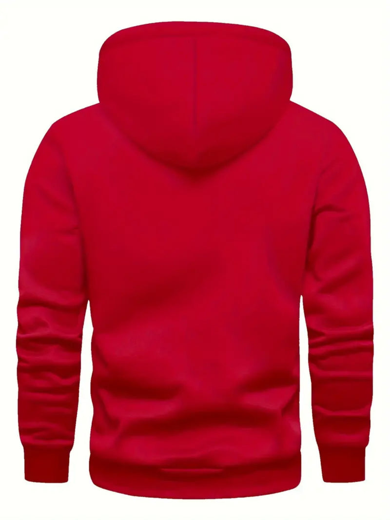 Men's Casual Versatile -Lined Hooded Sweatshirt with British Flag Print.