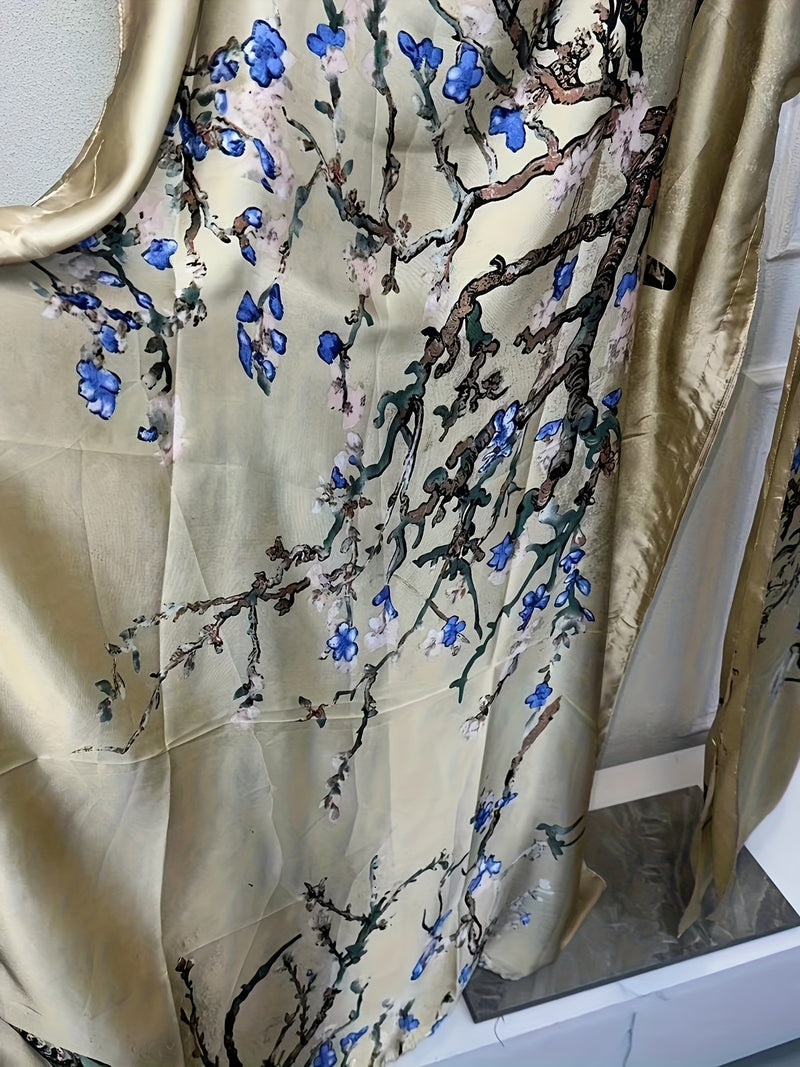 Women’s Tree Print Crew Neck Kaftan Dress.