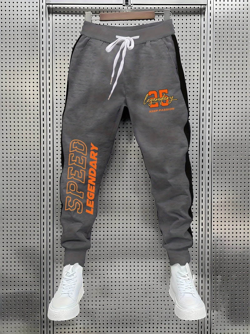 Men’s Athletic Joggers Featuring Printed Stretch Material for Gym And Jogging.
