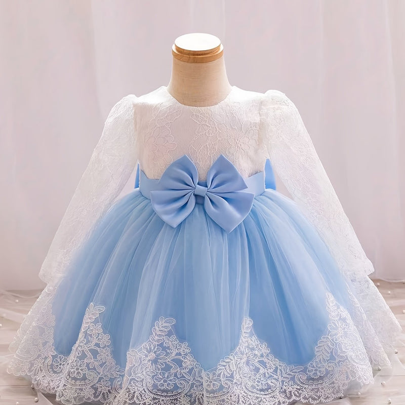 New Bow Children's Dress, Infant & Toddler Christening Gown.