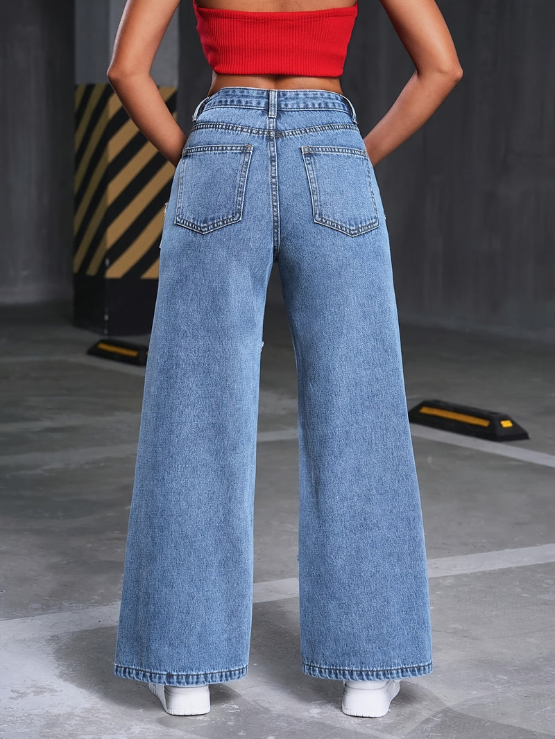 Women's Straight-Leg Wide-Leg Jeans.