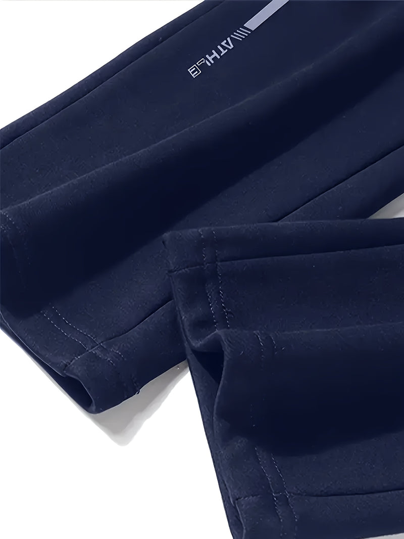 2pcs Men's Straight-Leg Jogger Pants with Zipper.