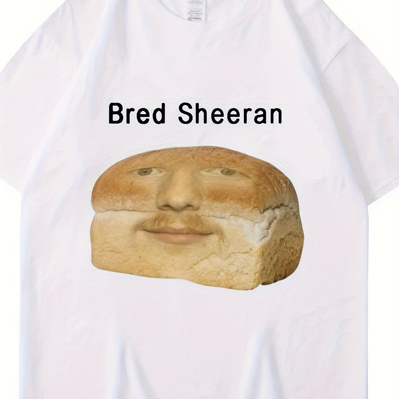 Men’s New Stylish And Funny Bread Sheeran Meme Print T-Shirt.