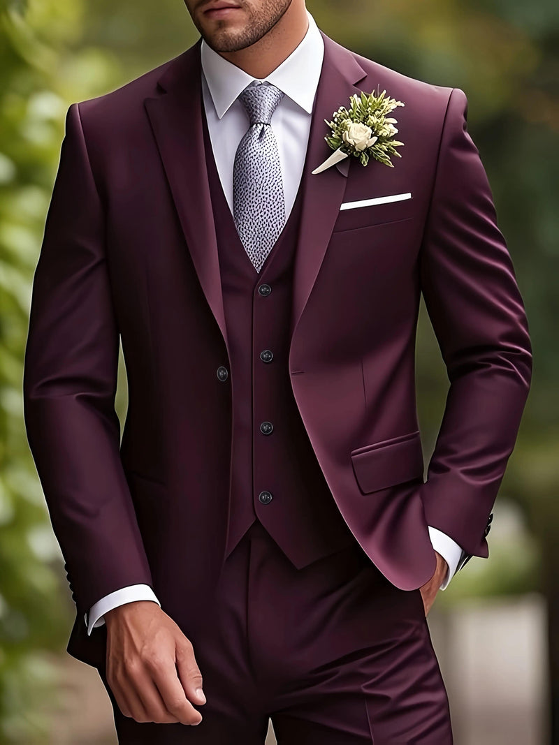Men's Three-Piece Suit, Large Size, Includes Suit Trousers.