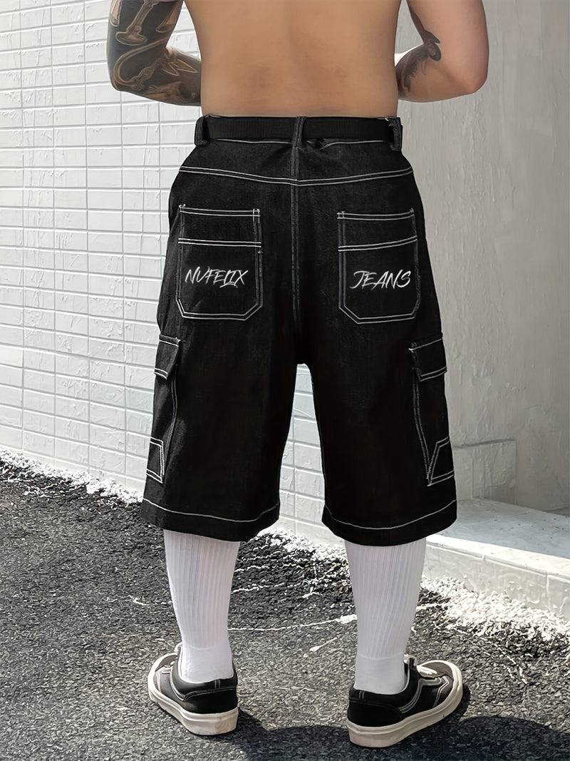 Women’s Letter Embroidered Loose Wide-Leg Shorts.