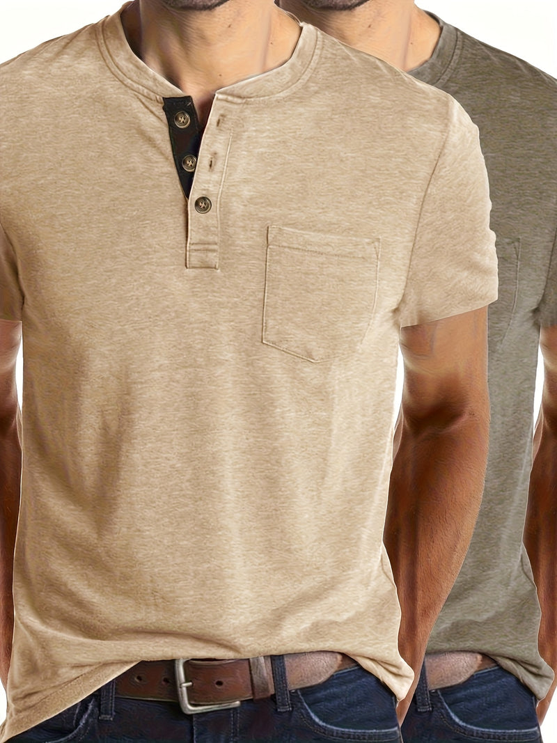 2pcs Set of Stylish Short-Sleeve T-Shirts for Men.